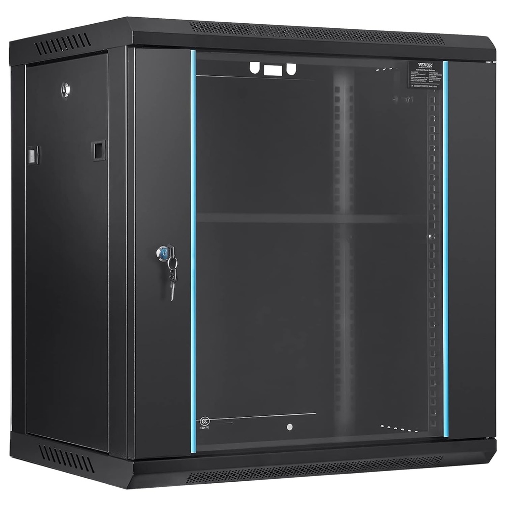 image:imageVEVOR 6U Wall Mount Network Server Cabinet 155 Deep Server Rack Cabinet Enclosure 200 lbs Max GroundMounted Load Capacity with Locking Glass Door Side Panels for IT Equipment AV Devices12UGlass Door