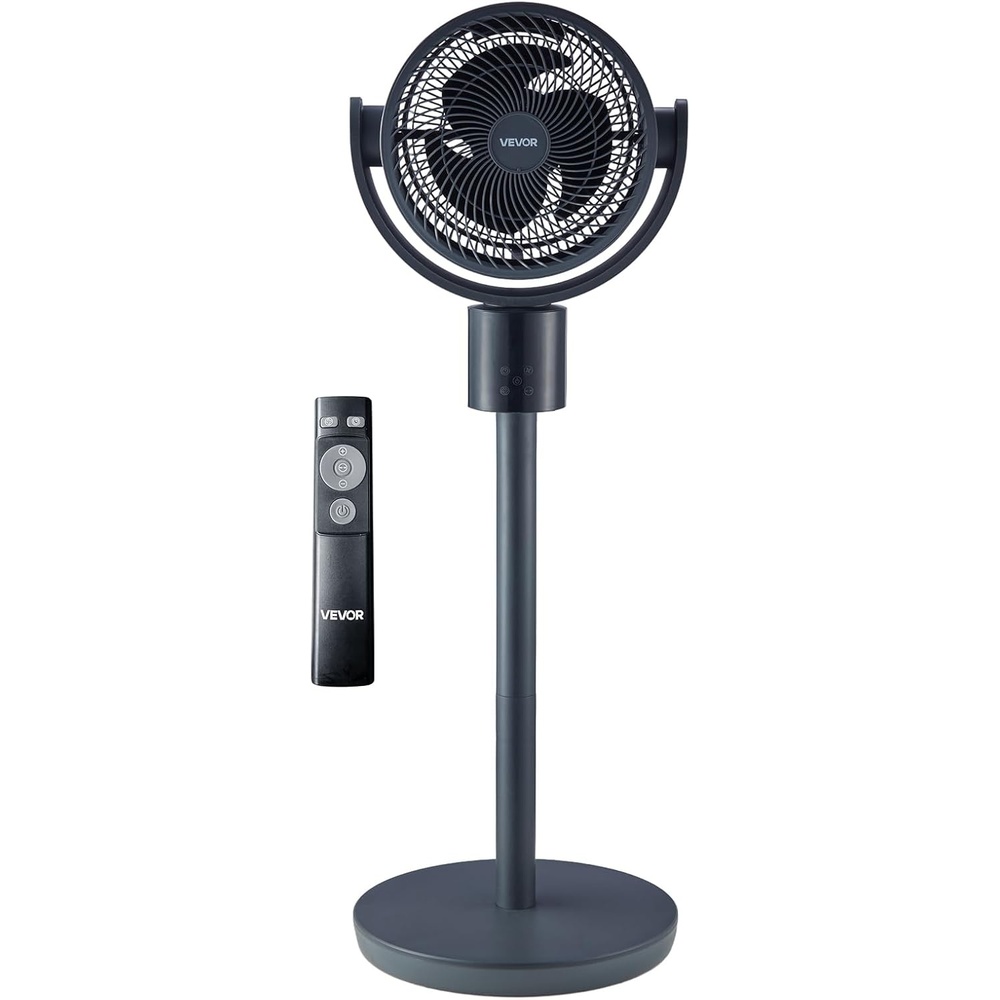 image:imageVEVOR 9Inch Pedestal Fan 80 Oscillating Standing Floor Fan with Quite DC Motor Remote Control 9 Speeds amp 4 Smart Modes 24H Timer Adjustable Height for Home Bedroom Living Room WhiteBlue Gray