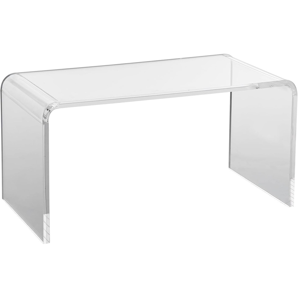 image:imageVEVOR Acrylic Coffee Table Iridescent Acrylic End Table 374 Inch Length 05 Inch Thickness Colorful Acrylic Side Table for Coffee Drink Food Snack Used in Living Room or CourtyardClear  Ushape