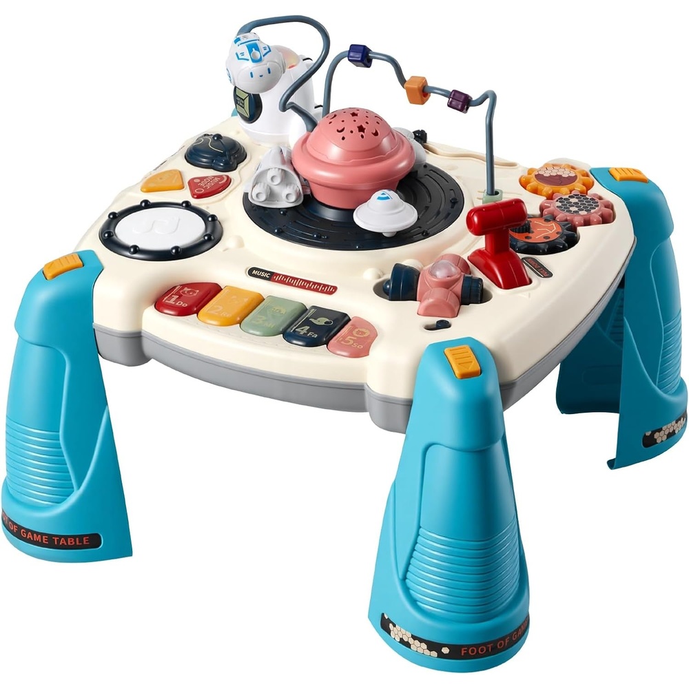 image:imageVEVOR Baby Spacecraft Musical Table Toys for Toddlers 618 Months Learning Activity Desk with Space Theme amp SoftGlow Star Projector amp 60 Sound Sources Toddler Learning Table for Kids 618 Months