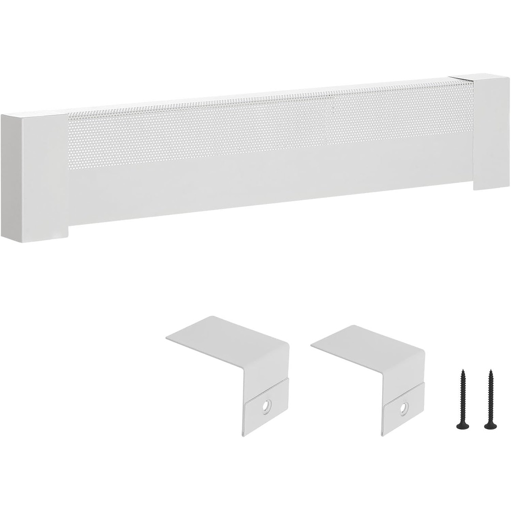image:imageVEVOR Baseboard Heater Covers Basic Series 3 ft Standard Electric Heating Unit Front Cover for Home Improvement Heavyduty Steel Easy Installation for Bedroom Replacing Old Cover White