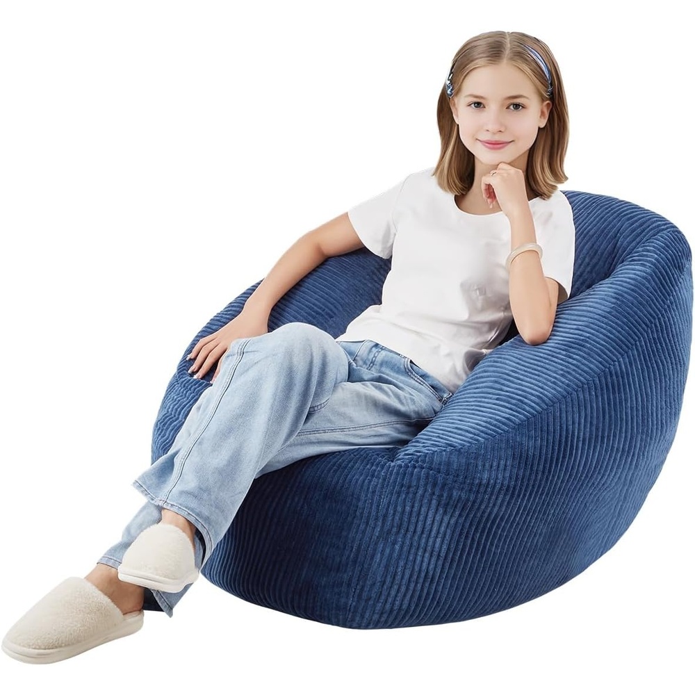 image:imageVEVOR Bean Bag Chair BeanBag Sofa Chair with Armrests for Adults Fluffy Plush amp HighDensity Foam Filling Adult Bean Bag with Zapper Comfy Lazy Sofa Chair Ideal for Living Room Bedroom GreyBlue