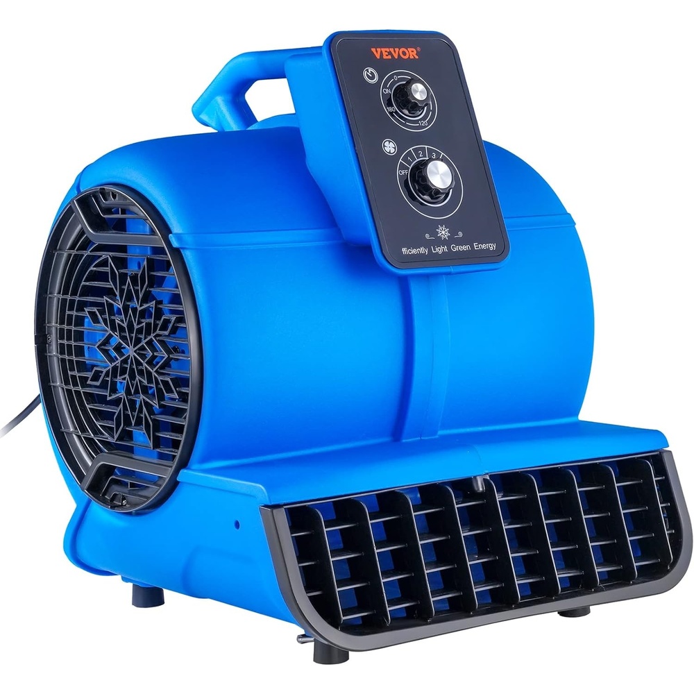 image:imageVEVOR Blower Fan Low Profile Air Mover Carpet Dryer 1000 CFM 2 Speeds MultiAngle Airflow Lightweight Portable for Crawlspaces Attics Basements Bathrooms Water Damage Restoration Blue2600 CFM 12 HP