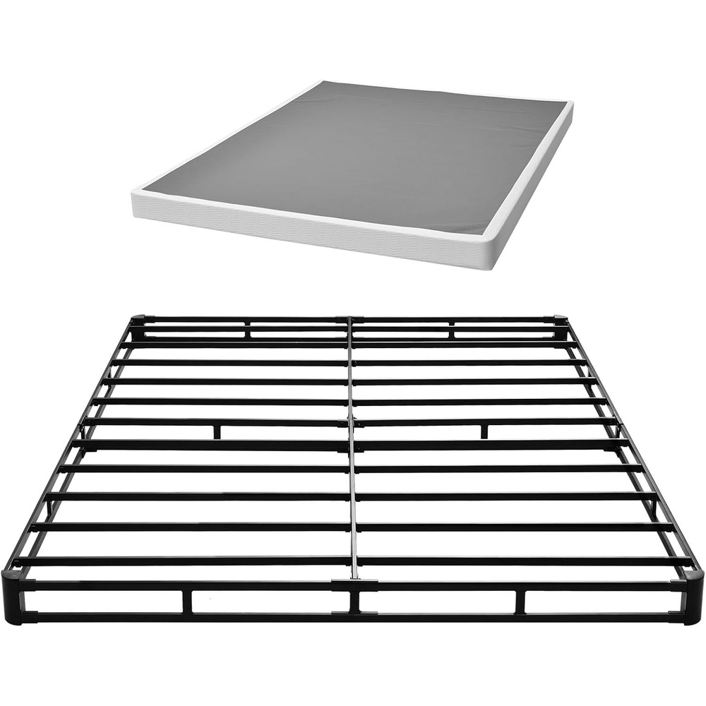 image:imageVEVOR Box Spring King Size Bed Frame with Washable Fabric Cloth Heavy Duty Metal Frame for King Bed 91 in Mattress Foundation 3500 lbs Max Weight Capacity Easy Assembly 791 x 758 x 91 inQueen 40 High