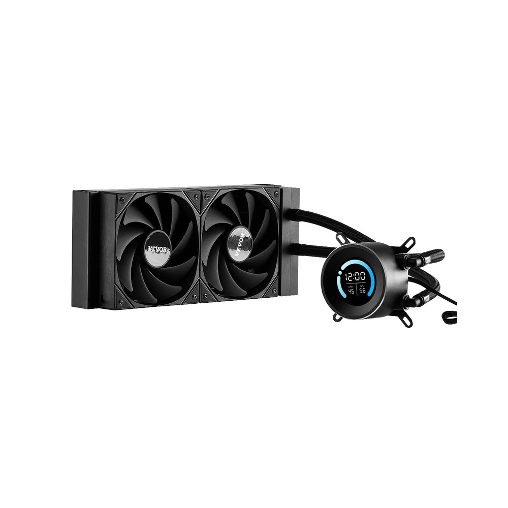 image:imageVEVOR CPU Liquid Cooler AIO CPU Water Cooler 240mm PWM Fans amp Pump Freestyle Images GIFS MP4 or Speed in 18 LCD Display Fits Intel 115X1366201117001200 AMD AM4AM5240 mm PWM Fans