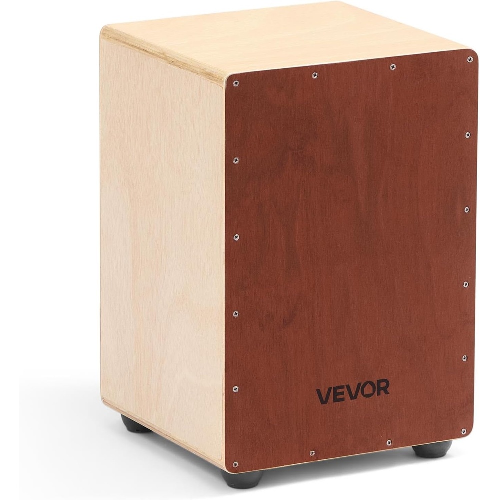 image:imageVEVOR Cajon Box Drum with Internal Snare Wires Compact and Lightweight Wooden Percussion Box Birch Wood Drum Musical Instrument with Silicone Feet for Beginners and Professionals 10 x 10 x 15 inStandard  Snares  10 x 10 x 15 in  No Bag
