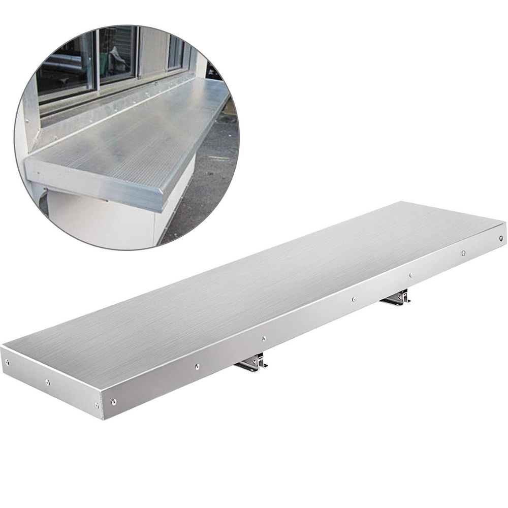 image:imageVEVOR Concession Shelf 48L x 12W Inch Stainless Steel Drop Down Folding Serving Food Shelf Stand Serving for Concession Trailer Serving Window