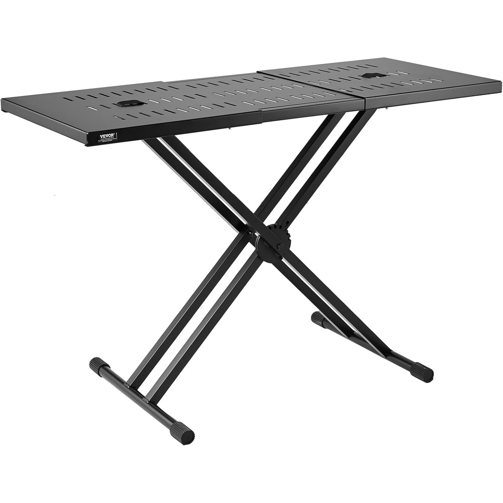 image:imageVEVOR DJ Table Stand 3243 x 18 Portable DJ Laptop and Controller Stand Lightweight DJ Desk DJ Booth Adjustable Height DJ Stand Foldable DoubleX Keyboard Stand amp Tabletop Audio Mixer StandDJ Table Expand