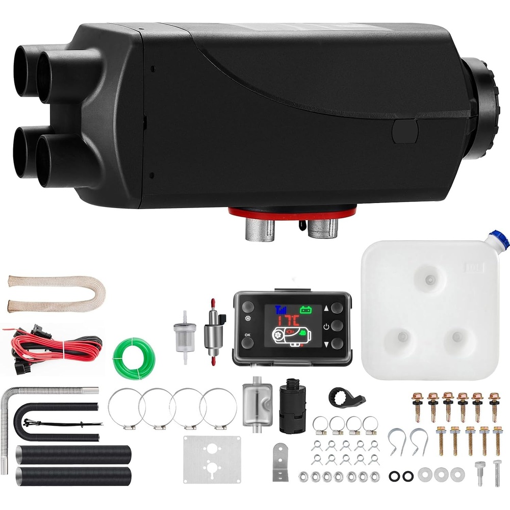 image:imageVEVOR Diesel Air Heater 12V 2KW Integrated Diesel Heater with Remote and LCD Display 10L Tank Compact Diesel Heating Solution Quick Warmup for RVs Trailers Campers Boats and Indoor UseBlack