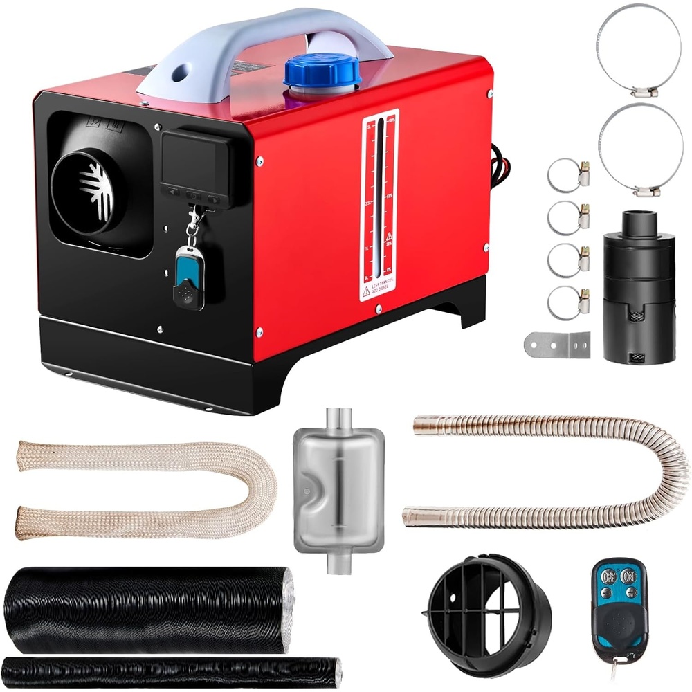 image:imageVEVOR Diesel Air Heater Combo 8KW 12V Unit Quick Warmup Includes Black LCD amp Remote for Easy Control in RVs Trucks Boats Buses Trailers