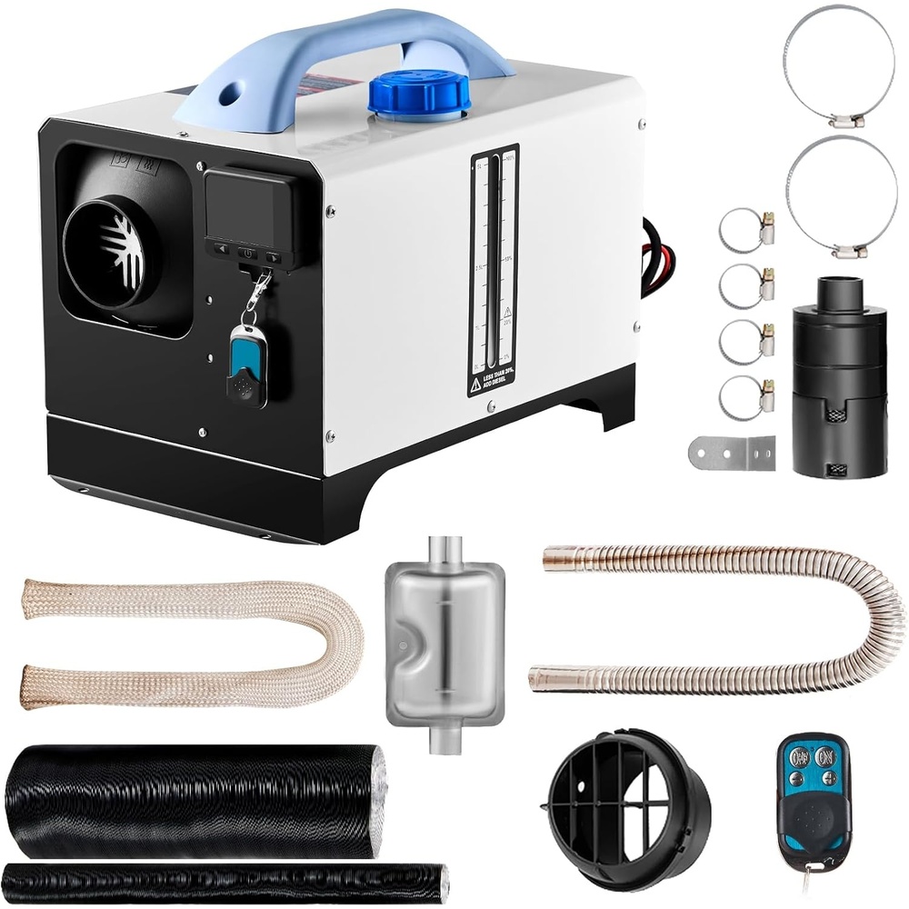 image:imageVEVOR Diesel Heater 12V Allinone Diesel Air Heater with Remote Control and LCD Display 5L Fuel Tank Fast Heating Portable Diesel Parking Heater for RV Truck 5KW Basic Orange8KWWhite