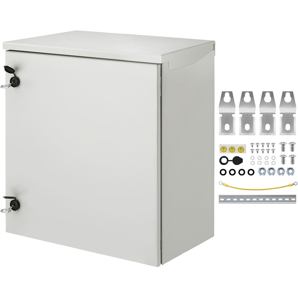 image:imageVEVOR Electrical Enclosure 24 x 24 x 12 NEMA 4 Outdoor Enclosure IP65 Waterproof amp Dustproof ColdRolled Carbon Steel Hinged Junction Box for Outdoor Indoor Use with Rain Hood24 x 24 x 12