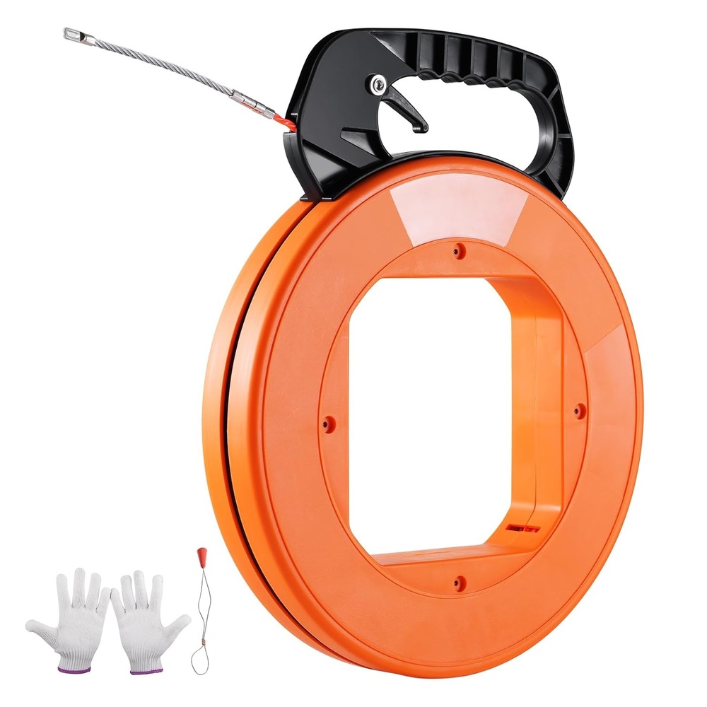 image:imageVEVOR Fish Tape 200 ft 316inch Fiberglass Wire Puller with Optimized Housing and Handle EasytoUse Cable Puller Tool Flexible Wire Fishing Tools for Wall and Electrical Conduit NonConductive100foot  14inch