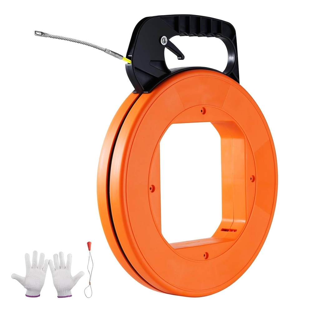 image:imageVEVOR Fish Tape 200 ft 316inch Fiberglass Wire Puller with Optimized Housing and Handle EasytoUse Cable Puller Tool Flexible Wire Fishing Tools for Wall and Electrical Conduit NonConductive200 ft 316inch