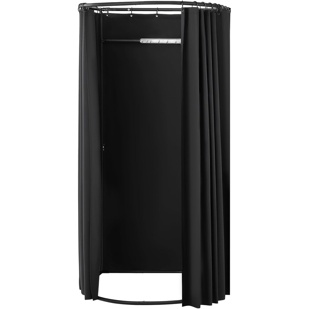 image:imageVEVOR Fitting Room Dressing Room with Thick Polyester Curtains Privacy Space with Shading Curtain and a Hook for Boutique Mall Tailors Store amp Outdoor 39 x 37 x 79 in Black and GrayWhiteBlack