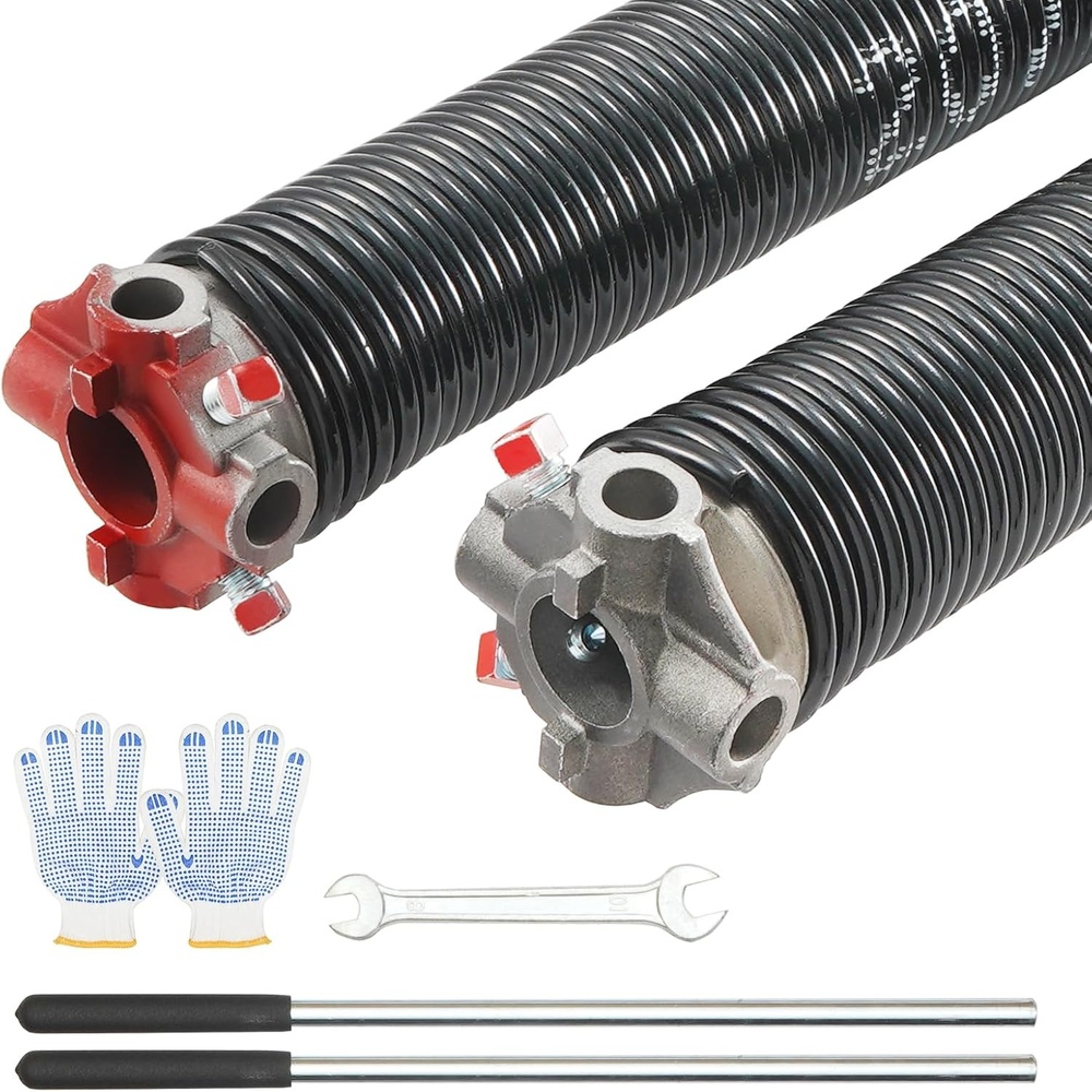 image:imageVEVOR Garage Door Torsion Springs 16000 Cycles Pair of 025 x 2 x 30inch Garage Door Springs with NonSlip Winding Bars Mounting Tool and Gloves Electrophoresis Coated for Replacement0207 x 2 x 22 Inch