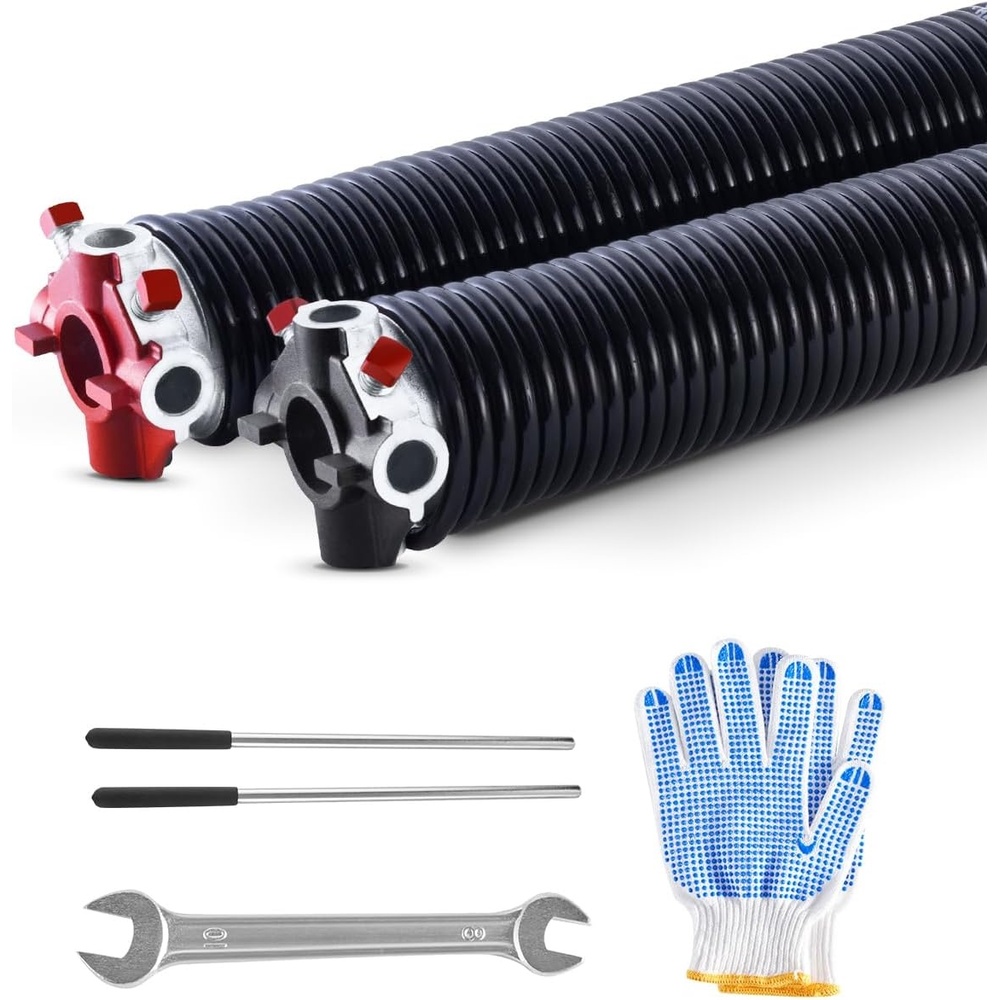 image:imageVEVOR Garage Door Torsion Springs 16000 Cycles Pair of 025 x 2 x 30inch Garage Door Springs with NonSlip Winding Bars Mounting Tool and Gloves Electrophoresis Coated for Replacement025 x 2 x 31 Inch