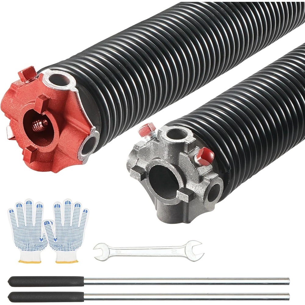 image:imageVEVOR Garage Door Torsion Springs 16000 Cycles Pair of 025 x 2 x 30inch Garage Door Springs with NonSlip Winding Bars Mounting Tool and Gloves Electrophoresis Coated for Replacement0250 x 2 x 30 Inch