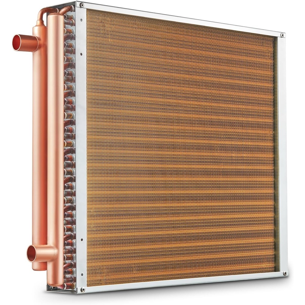 image:imageVEVOR Heat Exchanger Water to Air 16x 16 with 3Row 38 Copper Ports 193 Aluminum Fins Heat Exchanger for Outdoor Wood Furnaces Residential Heating and Cooling and Forced Air Heating2020
