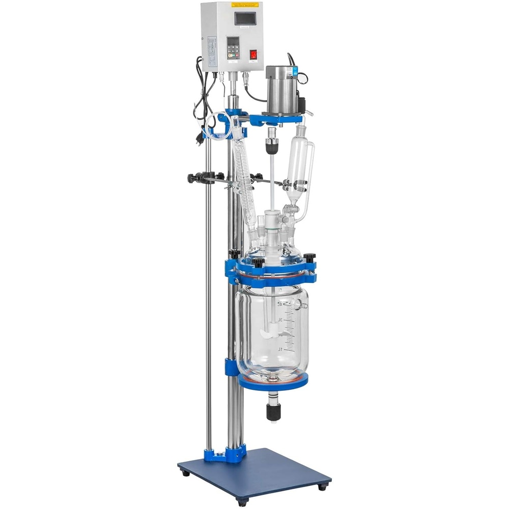 image:imageVEVOR Jacketed Reactor 5L Laboratory Glass Reactor Jacketed Glass Reactor Chemical Reaction Vessel Lab Jacketed Reactor Reaction Vessel Chemistry with Digital Display for Reaction Distillation5L