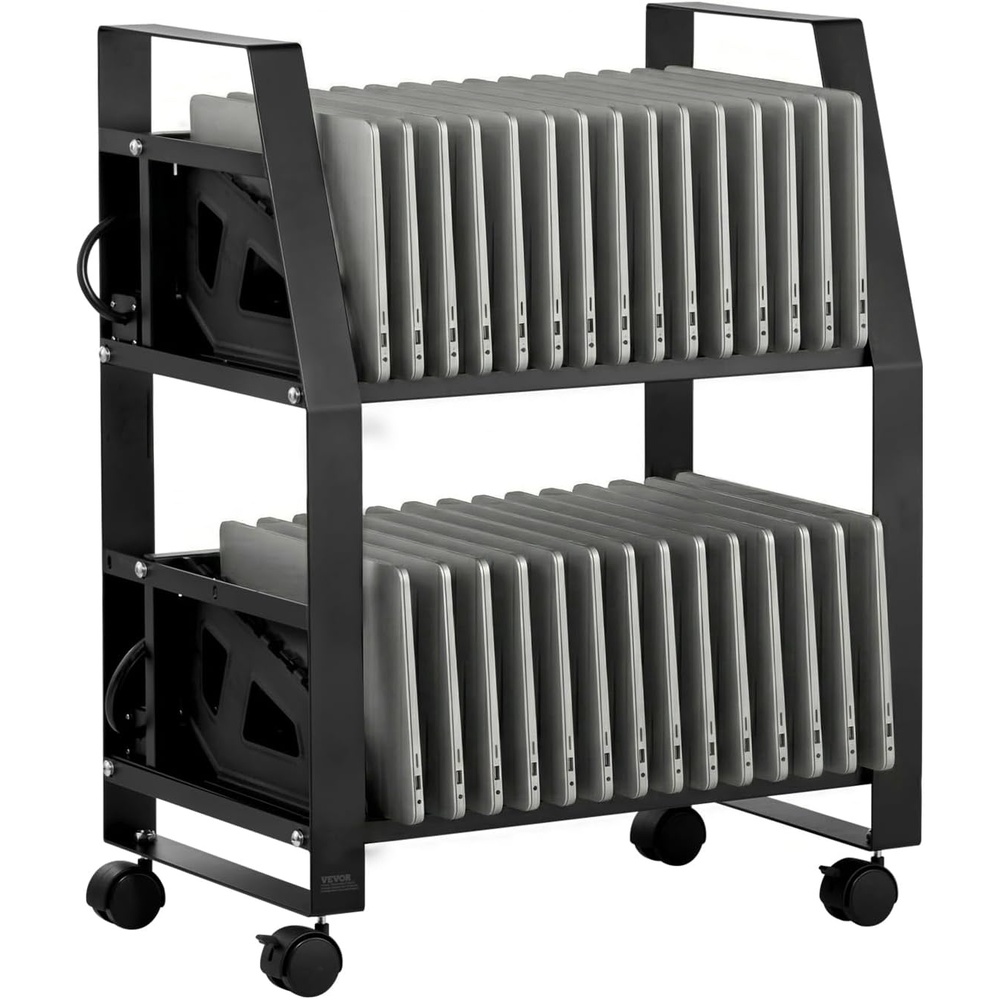 image:imageVEVOR Laptop Charging Cart 32 Devices Mobile Open Charging Station with Wheels for Tablet and Chromebook  Fits 156 in Screen Max Easy Access Slots Surge Control for Office Classroom Library32 DeviceOpen Type