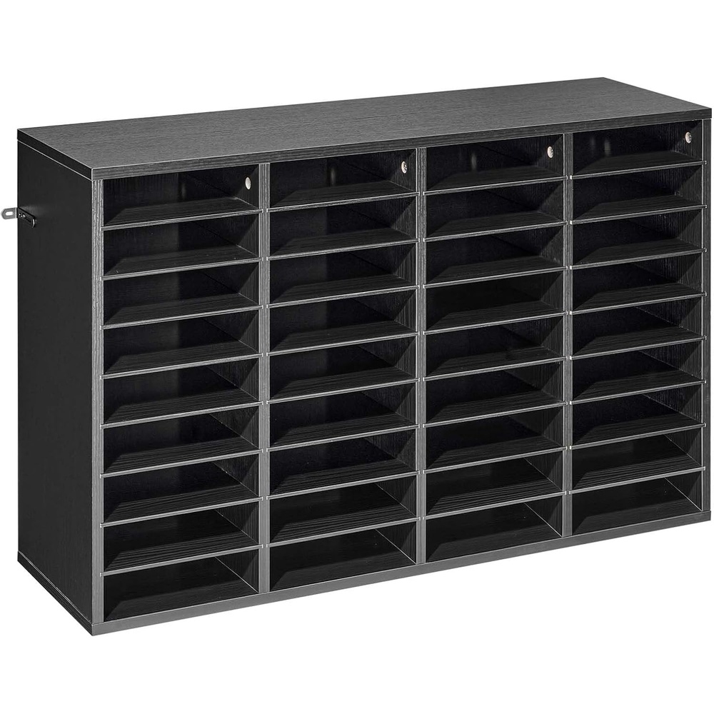 image:imageVEVOR Literature Organizer 36 Compartments Office Mailbox with Detachable Shelves Wooden Mailbox Sorter with Particle Board Countertop Office Home Storage Organizer for File Document Paper BlackBlack