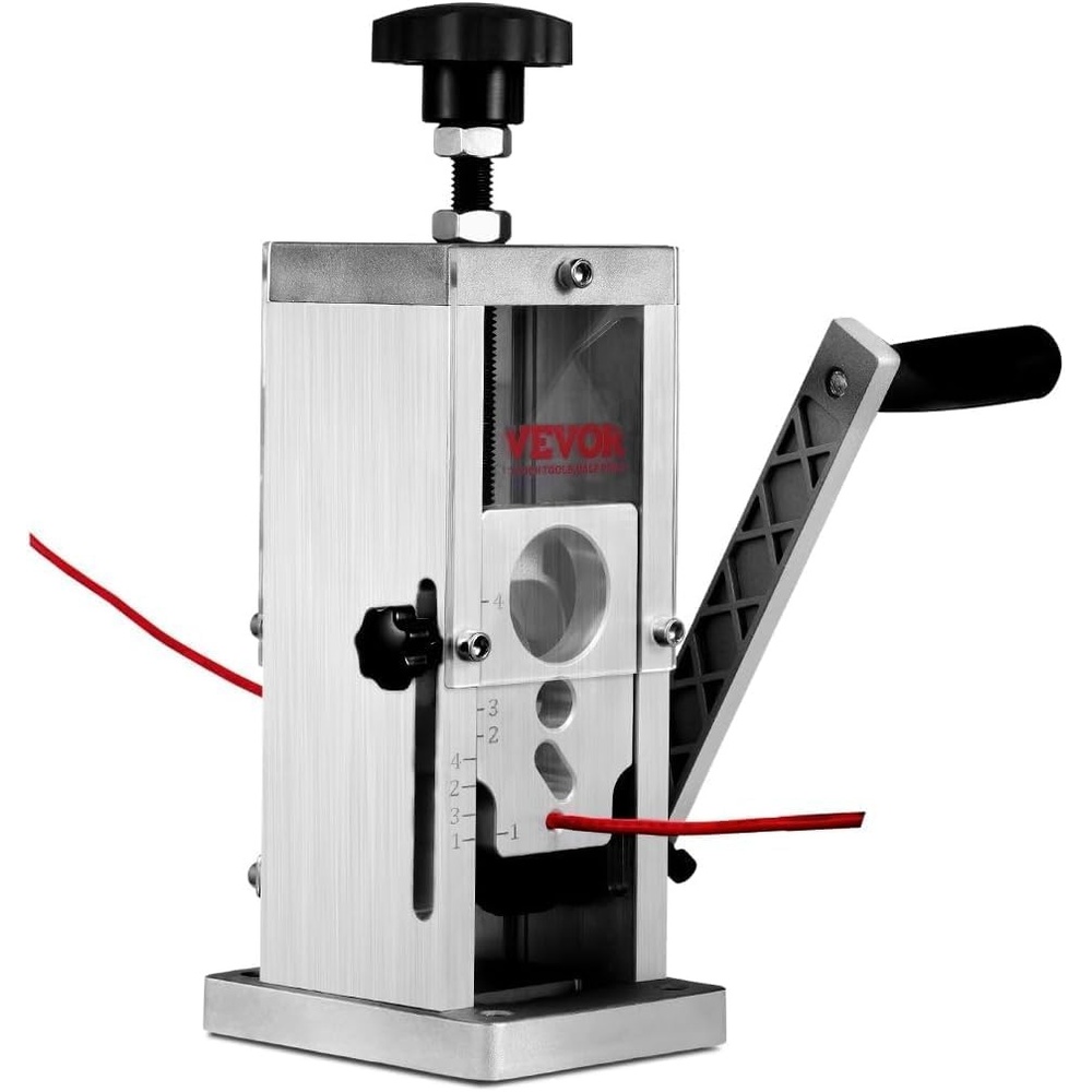image:imageVEVOR Manual Wire Stripping Machine 00615 Copper Stripper with Hand Crank or Drill Powered Visible Stripping Depth Reference Portable Aluminum Frame Wire Peeler for Scrap Copper Recycling00615