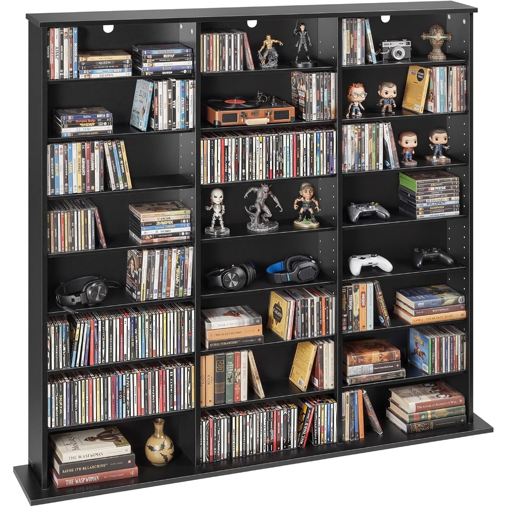image:imageVEVOR Media Storage Cabinet 8Tier DVD Shelf Organizer 5591 x 866 x 5118 in Multimedia Storage Organizer for CDs DVDs Books amp Games CD Shelf for Living Room Home Office Recording Room BrownBlack