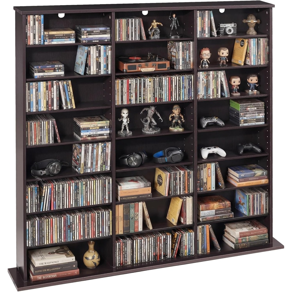 image:imageVEVOR Media Storage Cabinet 8Tier DVD Shelf Organizer 5591 x 866 x 5118 in Multimedia Storage Organizer for CDs DVDs Books amp Games CD Shelf for Living Room Home Office Recording Room BrownBrown