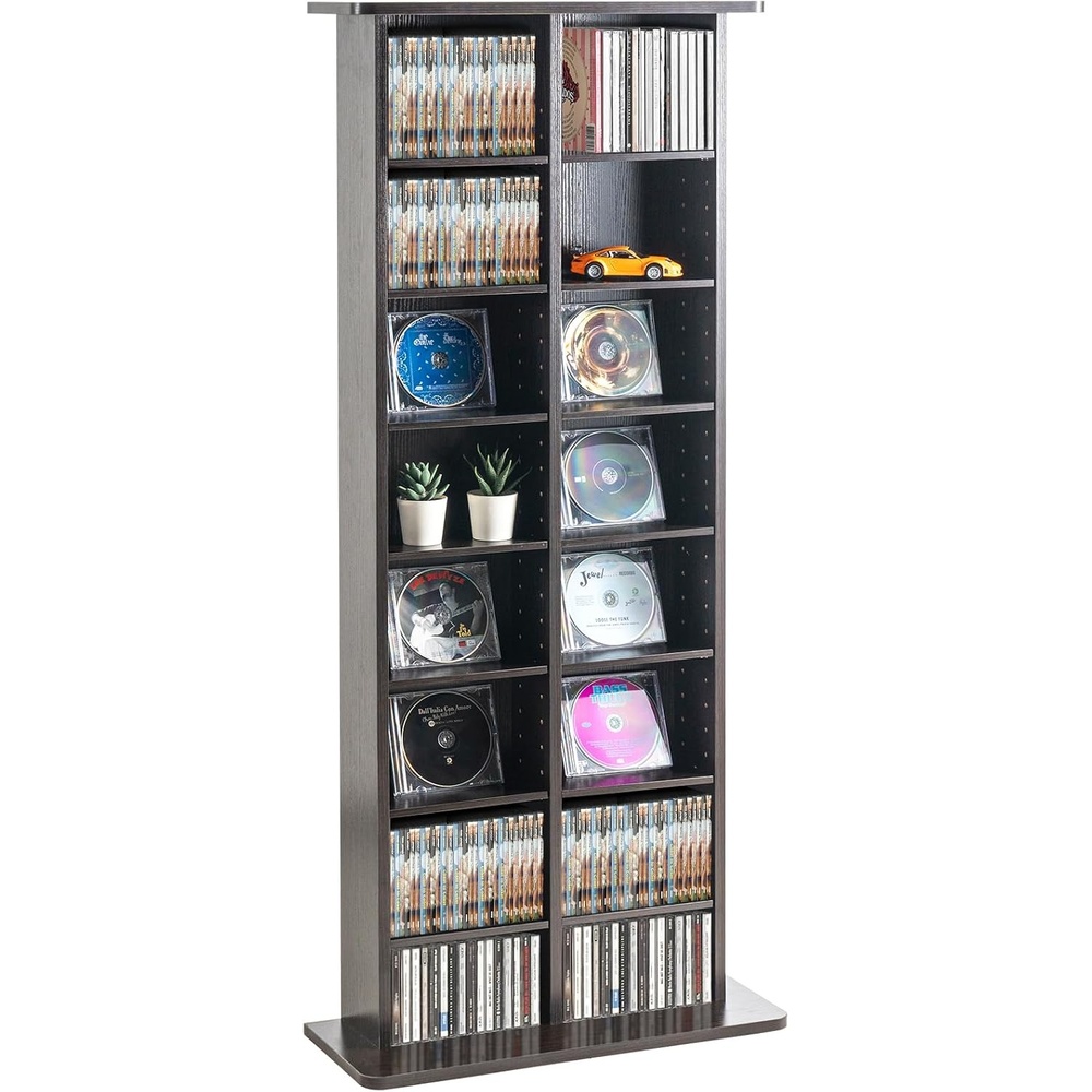 image:imageVEVOR Media Storage Cabinet 9Layer DVD Shelf Adjustable CD Shelves 27 Compartments Protects amp Organizes Music Movie Video Games or Memorabilia Collections EspressoEspresso