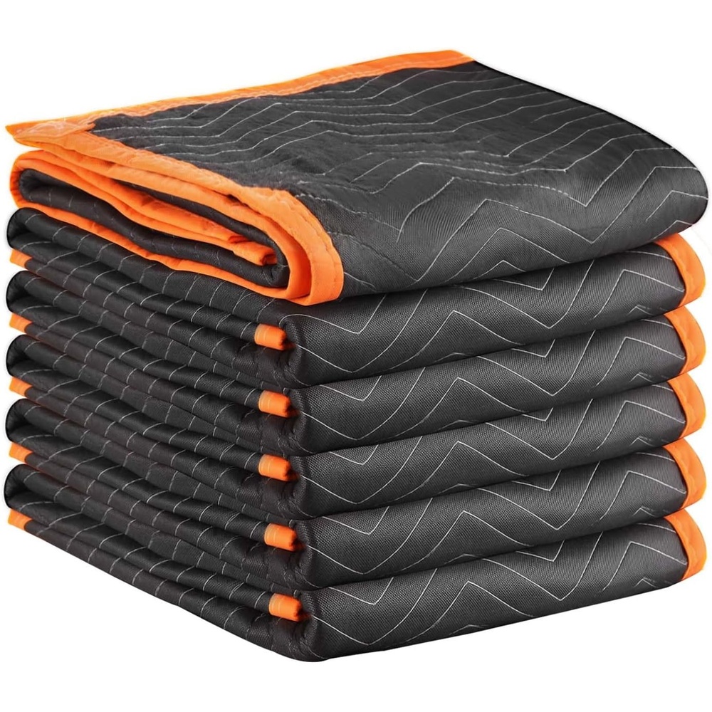 image:imageVEVOR Moving Blankets 6 Pcs 72 x 40 in 26 lbsdz Large Packing Blankets with Cotton Filling Heavy Duty Nonwoven Fabric Padded Moving Blanket for Shipping Wrapping Protecting Furniture6 Pcs26 lbsdz
