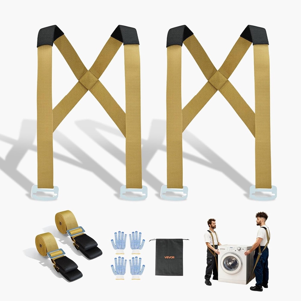 image:imageVEVOR Moving Straps Supports up to 1000 lbs 2Person Lifting and Moving System with 2 Harness Straps Move Furniture Appliances Mattresses