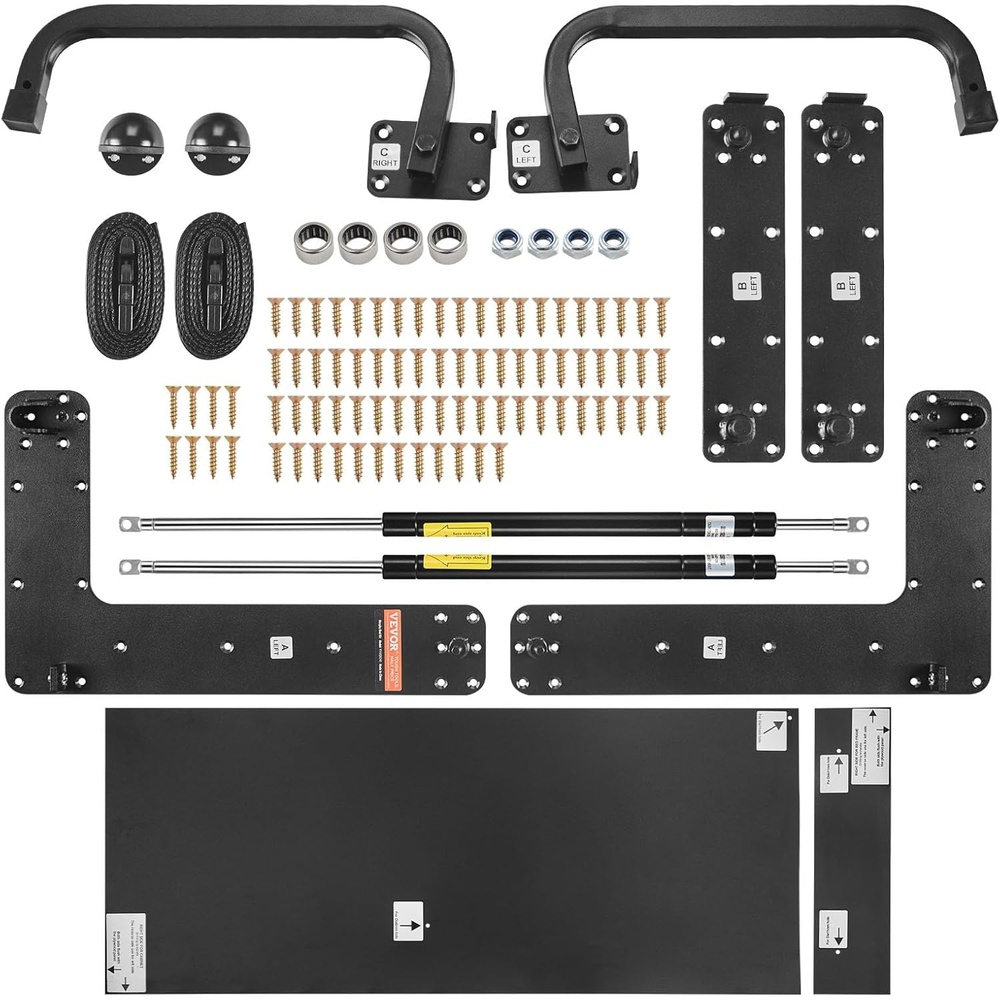 image:imageVEVOR Murphy Bed Kit Queen Size Horizontal Deluxe DIY Wall Bed Mechanical Hardware Kit Pneumatic Lever Heavy Duty Bed Frame Support Folding Cabinet Wall Bed Space Saving Design for GuestroomQueen Size