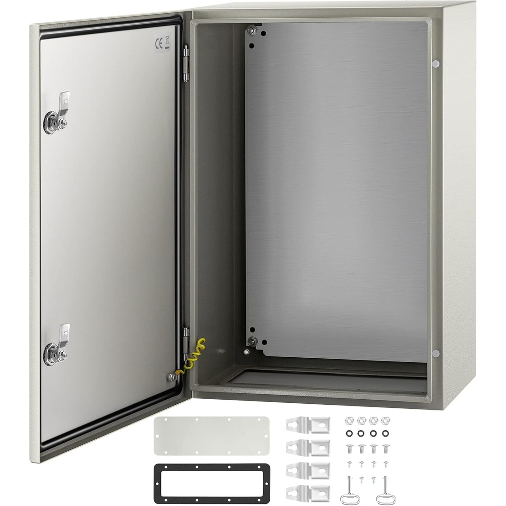 image:imageVEVOR NEMA Steel Enclosure 20 x 12 x 10 NEMA 4X Steel Electrical Box IP66 Waterproof amp Dustproof OutdoorIndoor Electrical Junction Box with Mounting Plate24 x 16 x 10