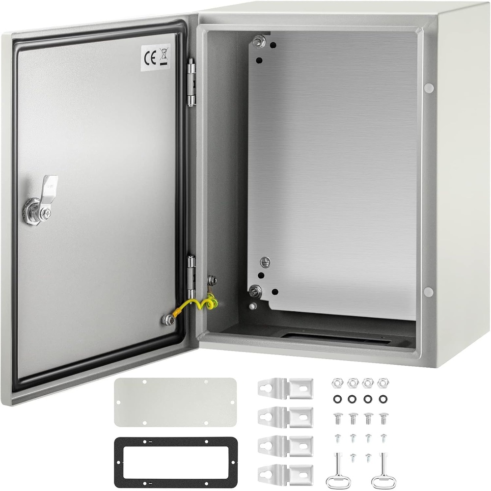 image:imageVEVOR NEMA Steel Enclosure 20 x 12 x 10 NEMA 4X Steel Electrical Box IP66 Waterproof amp Dustproof OutdoorIndoor Electrical Junction Box with Mounting Plate16 x 12 x 8