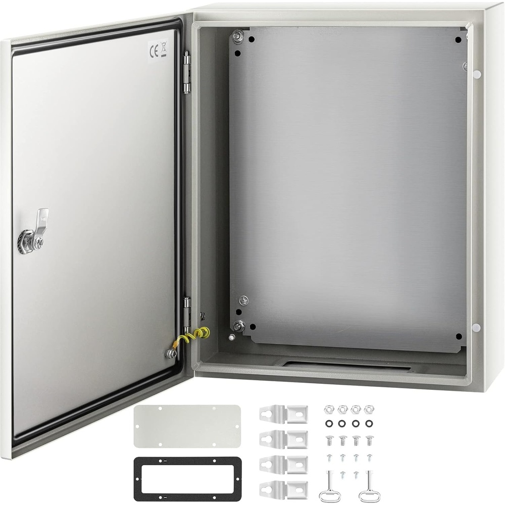 image:imageVEVOR NEMA Steel Enclosure 20 x 12 x 10 NEMA 4X Steel Electrical Box IP66 Waterproof amp Dustproof OutdoorIndoor Electrical Junction Box with Mounting Plate20 x 16 x 6