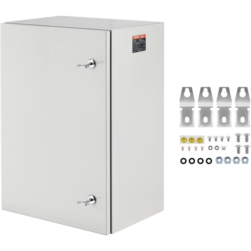 image:imageVEVOR NEMA Steel Enclosure 20 x 12 x 10 NEMA 4X Steel Electrical Box IP66 Waterproof amp Dustproof OutdoorIndoor Electrical Junction Box with Mounting Plate24 x 16 x 12