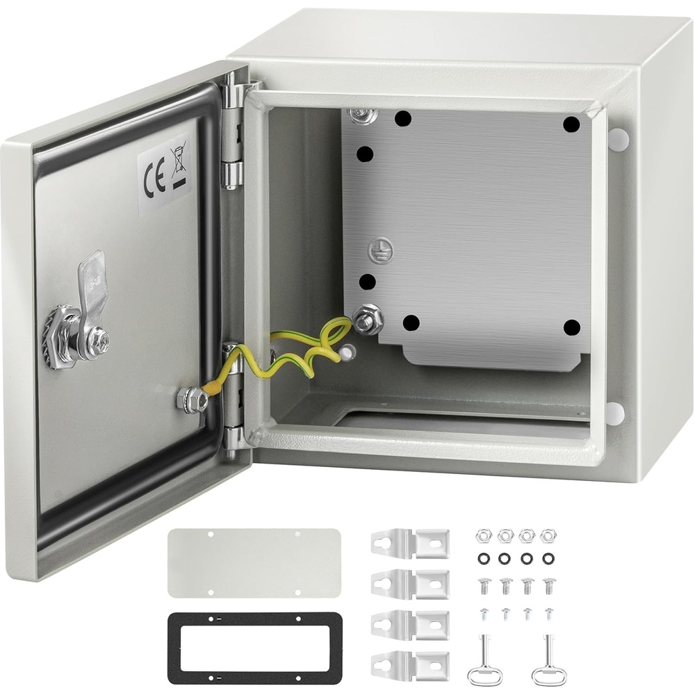 image:imageVEVOR NEMA Steel Enclosure 8 x 8 x 6 NEMA 4X Steel Electrical Box IP66 Waterproof amp Dustproof OutdoorIndoor Electrical Junction Box with Mounting Plate8 x 8 x 6