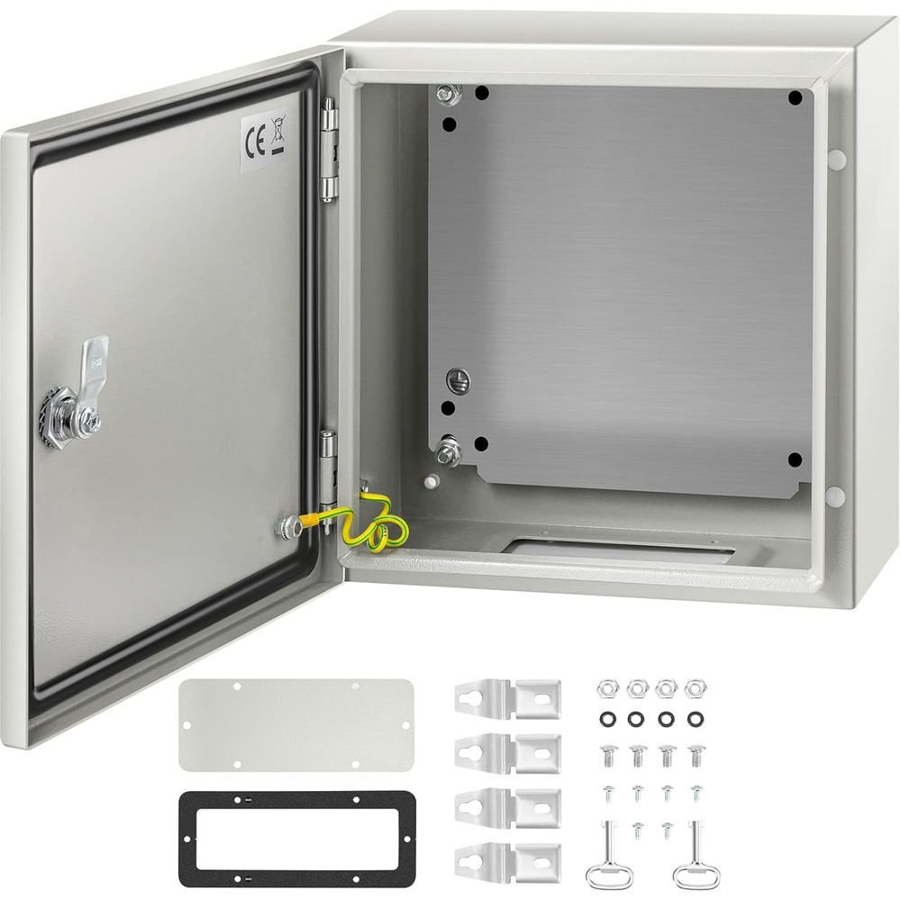 image:imageVEVOR NEMA Steel Enclosure 8 x 8 x 6 NEMA 4X Steel Electrical Box IP66 Waterproof amp Dustproof OutdoorIndoor Electrical Junction Box with Mounting Plate12 x 12 x 6