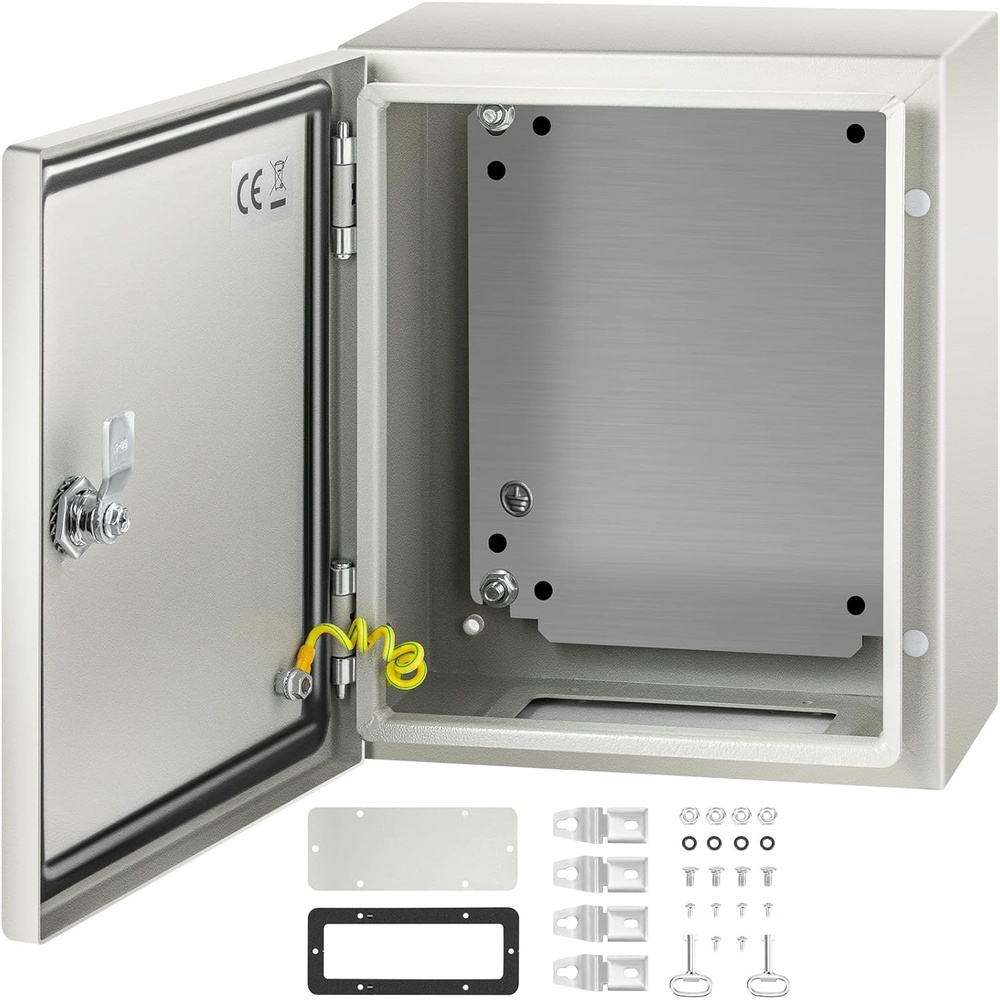 image:imageVEVOR NEMA Steel Enclosure 8 x 8 x 6 NEMA 4X Steel Electrical Box IP66 Waterproof amp Dustproof OutdoorIndoor Electrical Junction Box with Mounting Plate12 x 10 x 6