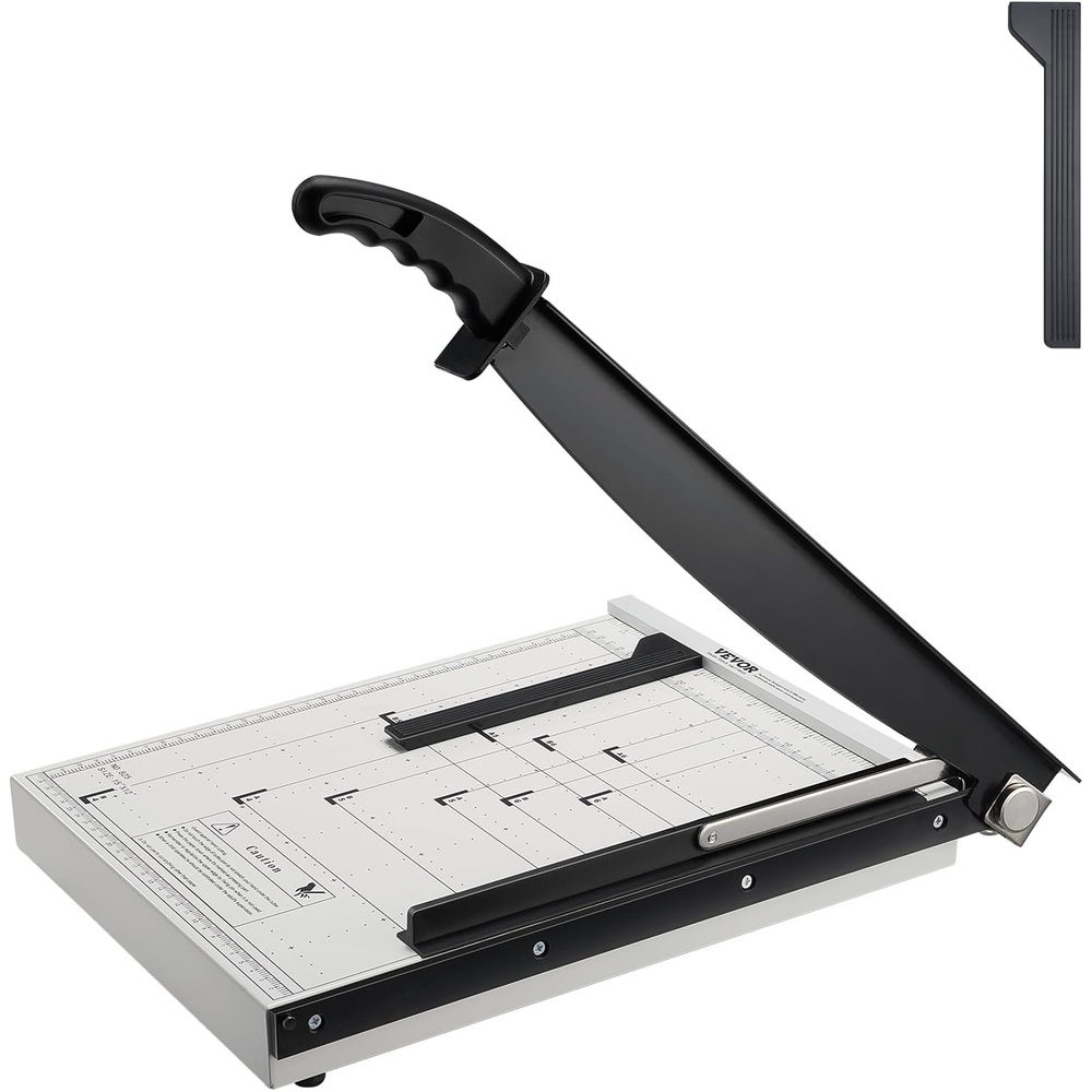 image:imageVEVOR Paper Cutter Guillotine Trimmer 15 Cut Length 16 Sheets Capacity Heavy Duty Guillotine Paper Cutter with Guard RailBlade Lock Paper Trimmer for Home Office SchoolRegular