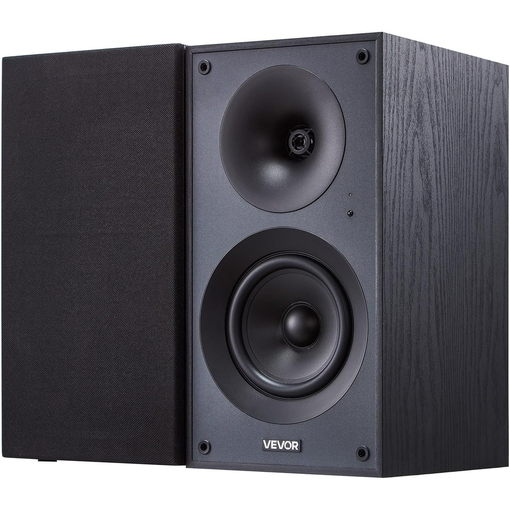 image:imageVEVOR Passive Bookshelf Speaker 300W Book Shelf Stereo Speakers with 525Inch Woofer and 1Inch Tweeter Detachable Grille 65Hz20KHz Frequency Response Wooden Enclosurefor Home Theater 1 Pair525 Inch