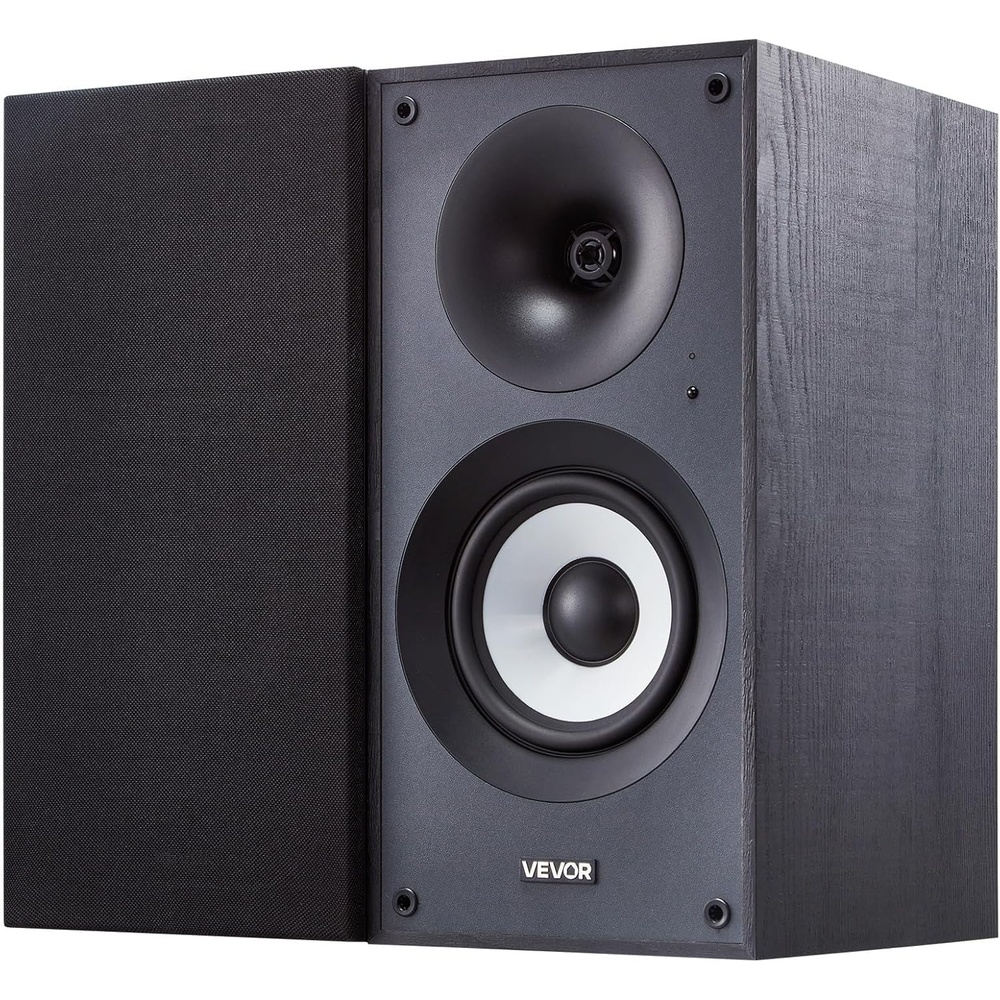 image:imageVEVOR Passive Bookshelf Speaker 300W Book Shelf Stereo Speakers with 525Inch Woofer and 1Inch Tweeter Detachable Grille 65Hz20KHz Frequency Response Wooden Enclosurefor Home Theater 1 Pair55 Inch