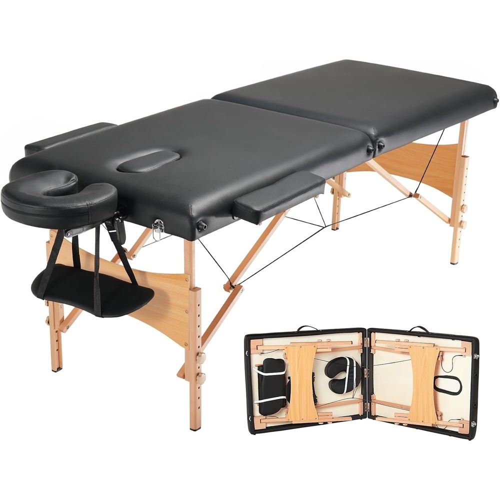 image:imageVEVOR Professional Wide Massage Table 30 W Heavy Duty Folding Massage Table 750LBS 8Level Height Adjustable Facial Salon Tattoo Bed Portable Spa Table with Headrest Hand Pallet amp Carrying Bag28inch600lbs
