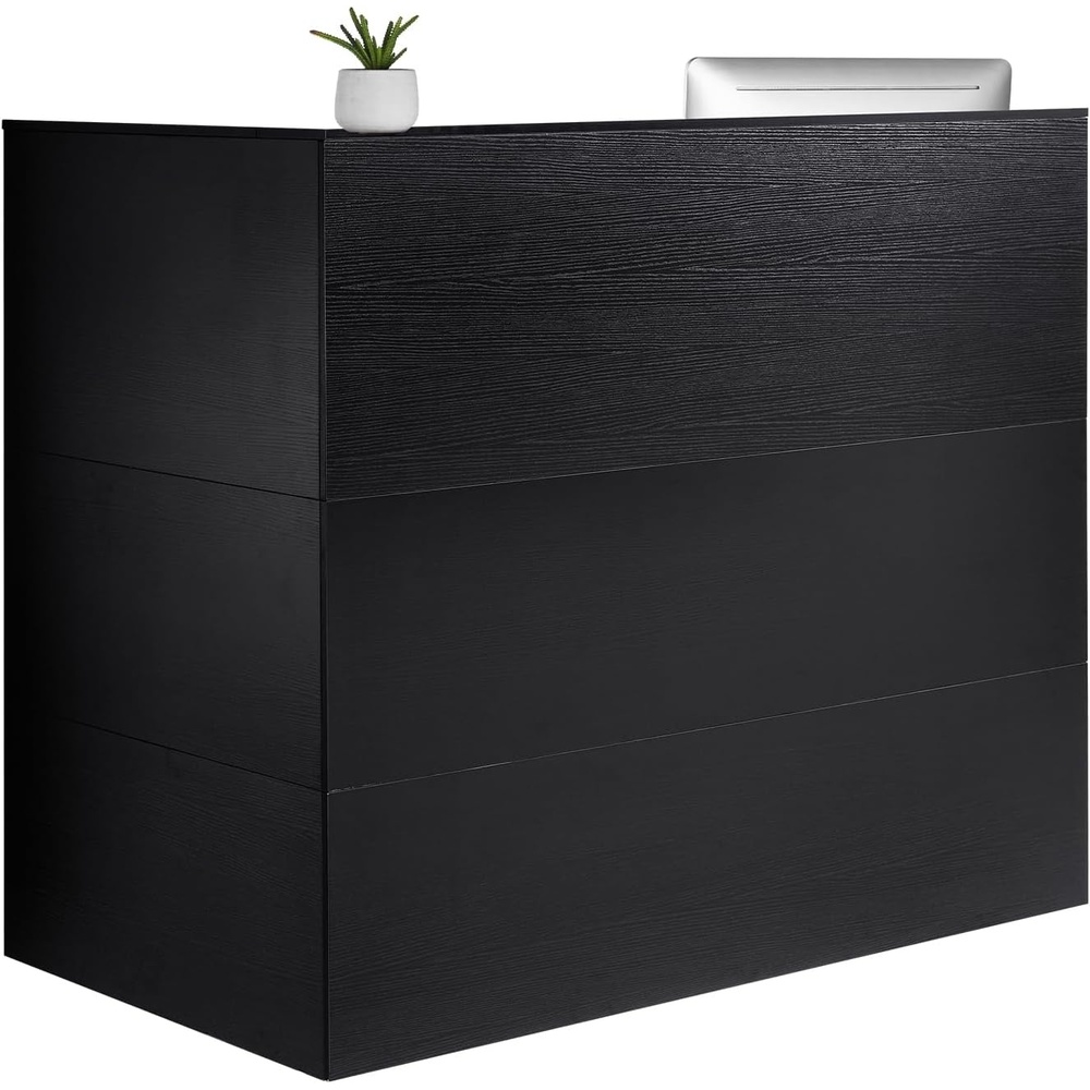 image:imageVEVOR Reception Desk 55Inch LShaped Front Counter Table Office Reception Counter with Drawer Keyboard Tray and Storage Cabinet for Checkout Lobby Beauty Salon amp Office Black