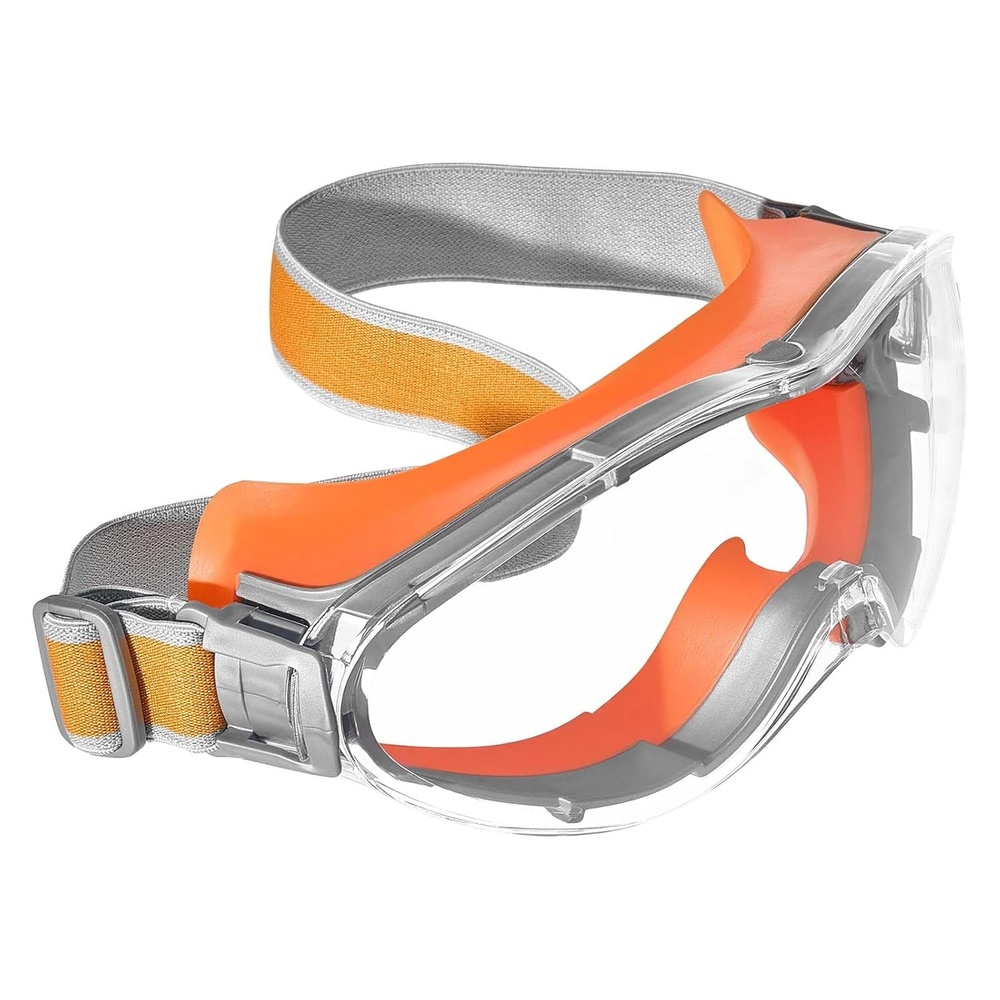 image:imageVEVOR Safety Glasses AntiFog and ScratchResistant Clear Lens Over Eyeglasses Safety Goggles with Adjustable Elastic Headband ANSI Z871 Protective Eye Goggles for Work Lab and ConstructionTransparent  Gray  Orange