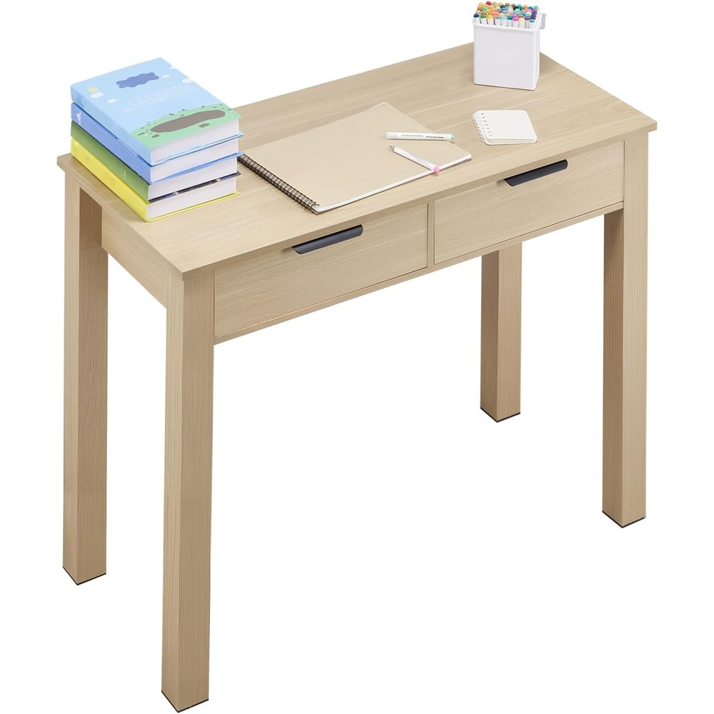 image:imageVEVOR Small Desk with Drawers 39 Inch Wide Computer Desk with Storage Wooden Table for Home Office Vanity Desk with Drawers Study Table for AdultsStudents for Drawing Reading Writing3425D x 1555W x 2957H