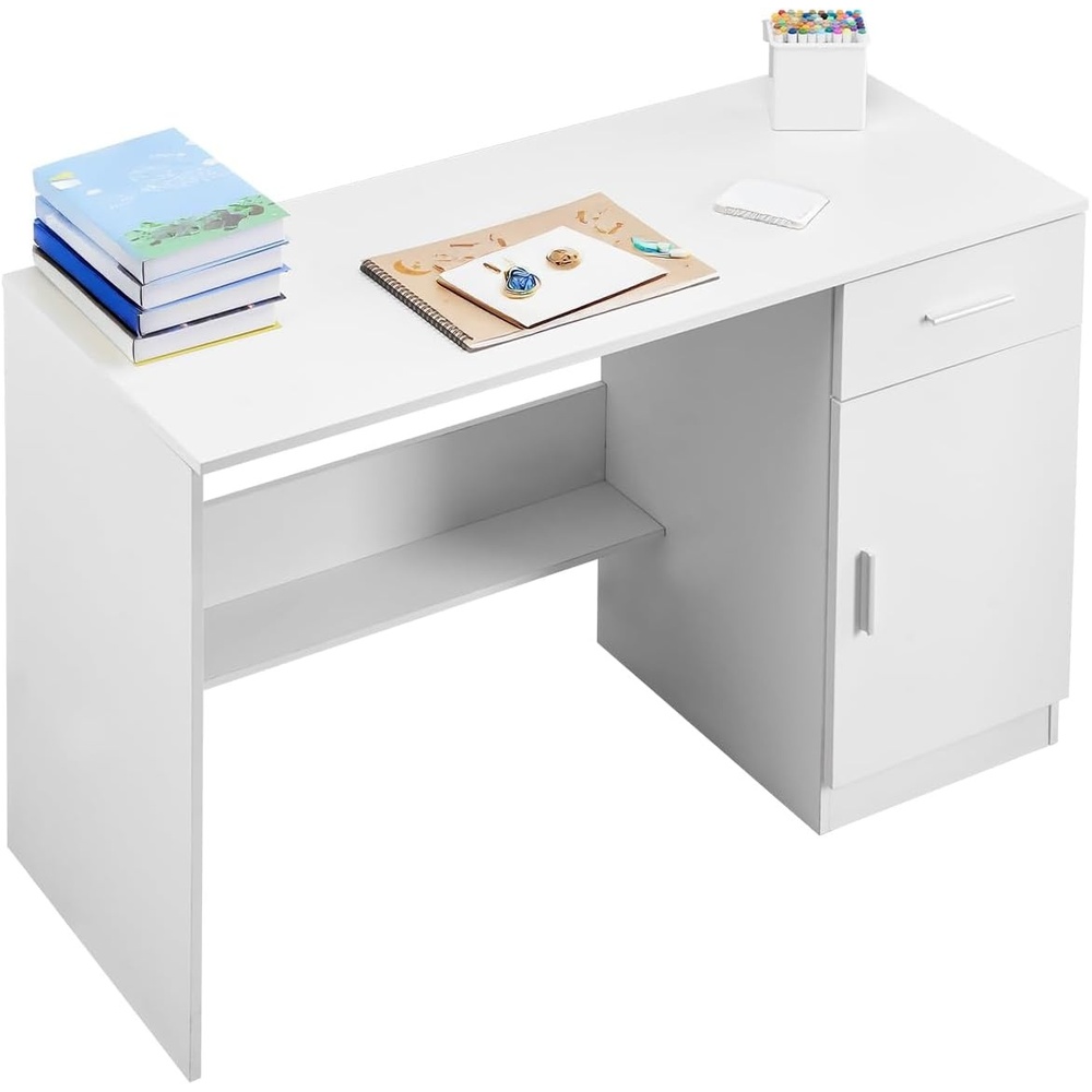 image:imageVEVOR Small Desk with Drawers 39 Inch Wide Computer Desk with Storage Wooden Table for Home Office Vanity Desk with Drawers Study Table for AdultsStudents for Drawing Reading Writing4134D x 1732W x 2957H