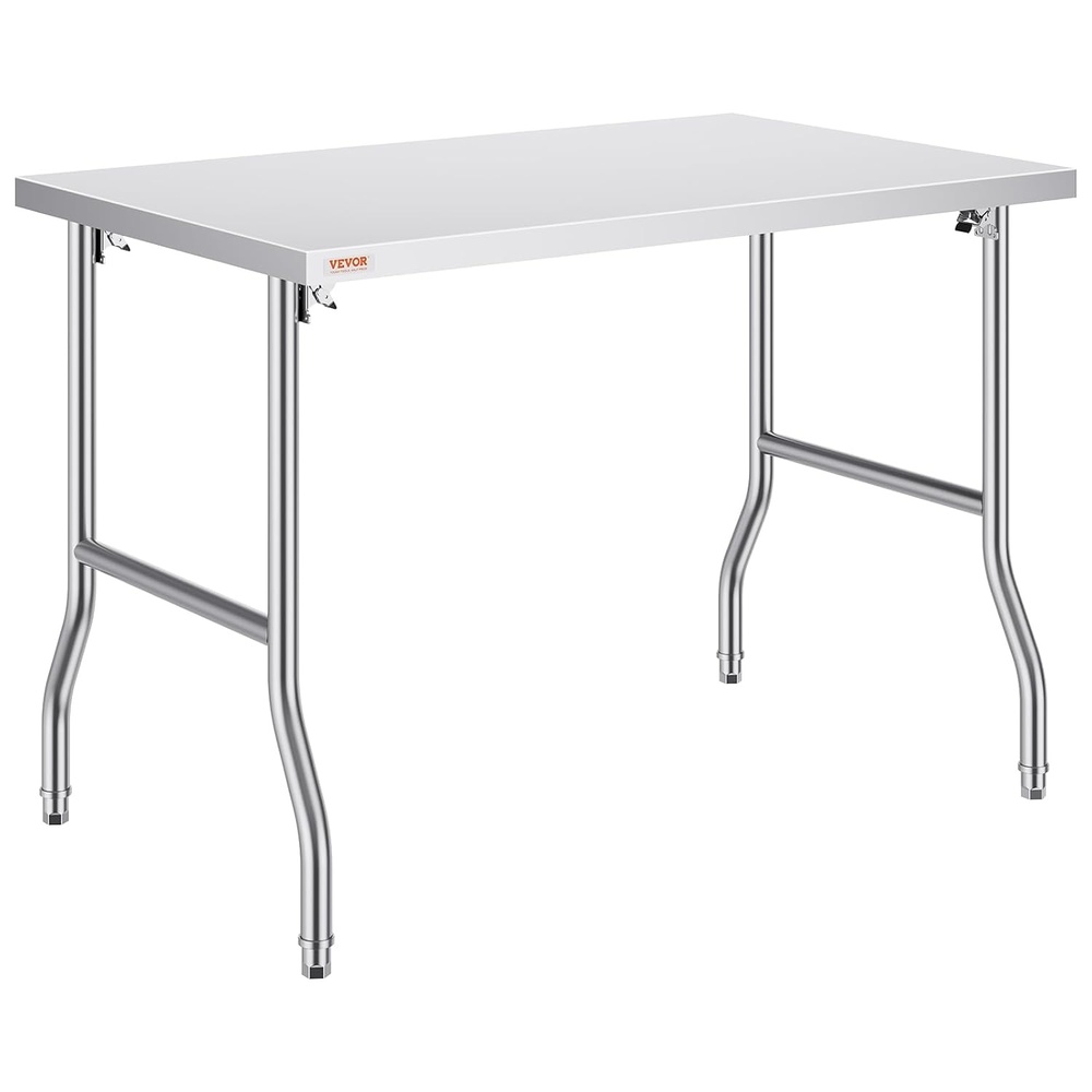 image:imageVEVOR Stainless Steel Table 24 x 354 Inches Food Prep Worktable with Wheels Kitchen Prep Table with Adjustable Undershelf Workstations for Commercial Kitchen Restaurant Hotel and Garage Outdoor4830 inch