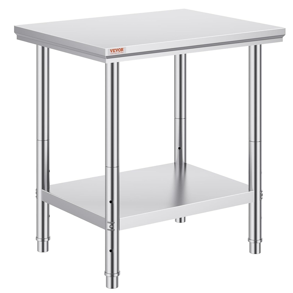image:imageVEVOR Stainless Steel Work Table 30 x 24 x 33 Inch Prep Table with 4 Caster243032In